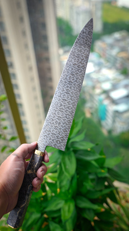 mosaic-pattern Damascus 270MM GYUTO