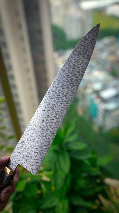 mosaic-pattern Damascus 270MM GYUTO